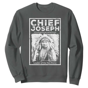 Native American Chief Joseph Sweatshirt Leader Of The Nez Perce Indian History TS11 Dark Heather Print Your Wear