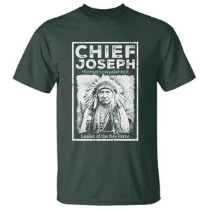 Native American Chief Joseph T Shirt Leader Of The Nez Perce Indian History TS11 Dark Forest Green Print Your Wear