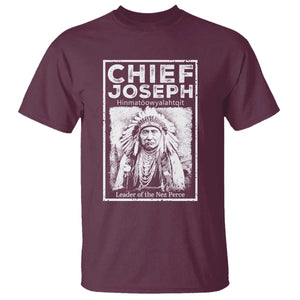 Native American Chief Joseph T Shirt Leader Of The Nez Perce Indian History TS11 Maroon Print Your Wear