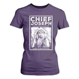 Native American Chief Joseph T Shirt For Women Leader Of The Nez Perce Indian History TS11 Purple Print Your Wear
