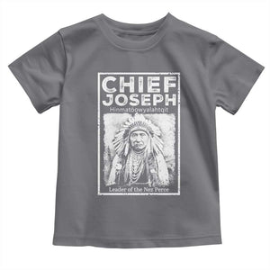 Native American Chief Joseph Toddler T Shirt Leader Of The Nez Perce Indian History TS11 Charcoal Print Your Wear