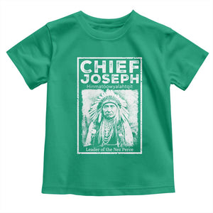 Native American Chief Joseph Toddler T Shirt Leader Of The Nez Perce Indian History TS11 Irish Green Print Your Wear