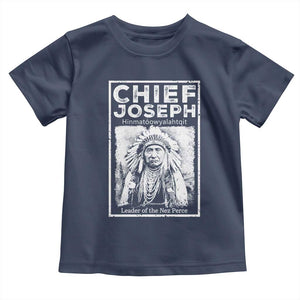 Native American Chief Joseph Toddler T Shirt Leader Of The Nez Perce Indian History TS11 Navy Print Your Wear