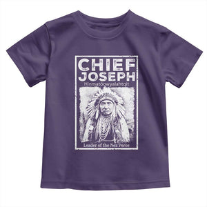 Native American Chief Joseph Toddler T Shirt Leader Of The Nez Perce Indian History TS11 Purple Print Your Wear