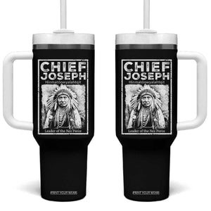 Native American Chief Joseph Tumbler With Handle Leader Of The Nez Perce Indian History TS11 One Size: 40 oz Black Print Your Wear