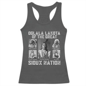 Oglala Lakota Of The Great Sioux Nation Racerback Tank Top Native American Chiefs TS11 Dark Heather Print Your Wear