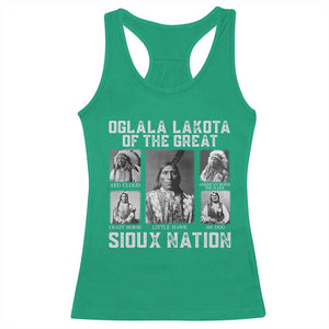 Oglala Lakota Of The Great Sioux Nation Racerback Tank Top Native American Chiefs TS11 Irish Green Print Your Wear