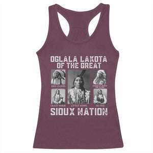 Oglala Lakota Of The Great Sioux Nation Racerback Tank Top Native American Chiefs TS11 Maroon Print Your Wear