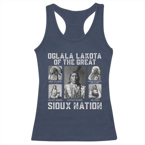 Oglala Lakota Of The Great Sioux Nation Racerback Tank Top Native American Chiefs TS11 Navy Print Your Wear