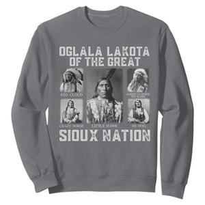 Oglala Lakota Of The Great Sioux Nation Sweatshirt Native American Chiefs TS11 Charcoal Print Your Wear