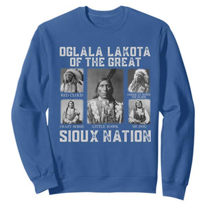 Oglala Lakota Of The Great Sioux Nation Sweatshirt Native American Chiefs TS11 Royal Blue Print Your Wear