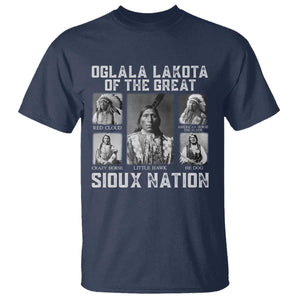 Oglala Lakota Of The Great Sioux Nation T Shirt Native American Chiefs TS11 Navy Print Your Wear