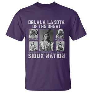 Oglala Lakota Of The Great Sioux Nation T Shirt Native American Chiefs TS11 Purple Print Your Wear