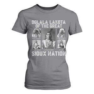 Oglala Lakota Of The Great Sioux Nation T Shirt For Women Native American Chiefs TS11 Charcoal Print Your Wear