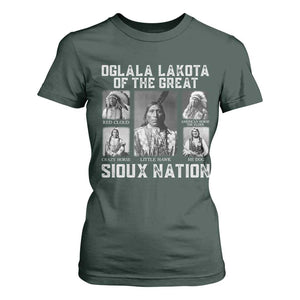 Oglala Lakota Of The Great Sioux Nation T Shirt For Women Native American Chiefs TS11 Dark Forest Green Print Your Wear