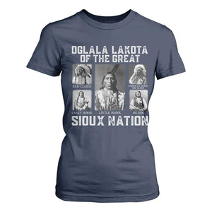 Oglala Lakota Of The Great Sioux Nation T Shirt For Women Native American Chiefs TS11 Navy Print Your Wear