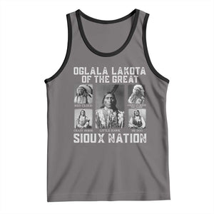 Oglala Lakota Of The Great Sioux Nation Tank Top Native American Chiefs TS11 Deep Heather Black Print Your Wear