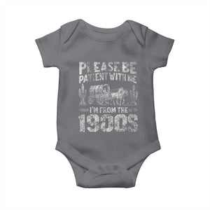 Funny Please Be Patient With Me I'm From The 1900s Baby Onesie Vintage Carriage TS11 Charcoal Print Your Wear