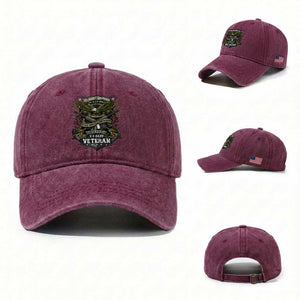 US Military Army Veteran Washed Cotton Baseball Cap It Cannot Be Inherited Nor Can It Be Purchased I Have Earned It TS11 Washed Cap Universal Fit Burgundy Print Your Wear
