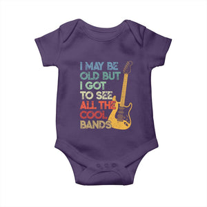 Funny I May Be Old But I Got To See All The Cool Bands Baby Onesie TS11 Purple Print Your Wear