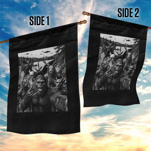 Funny Cryptid Creatures Selfie Garden Flag Bigfoot Alien Cryptozoology Fantasy Mythical Monsters