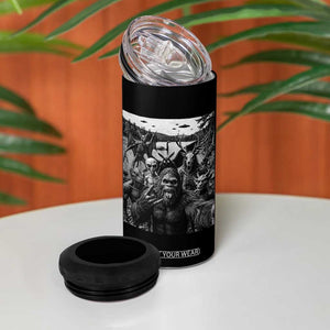 Funny Cryptid Creatures Selfie 4 in 1 Can Cooler Tumbler Bigfoot Alien Cryptozoology Fantasy Mythical Monsters