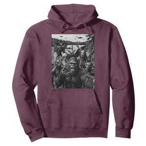 Funny Cryptid Creatures Selfie Hoodie Bigfoot Alien Cryptozoology Fantasy Mythical Monsters