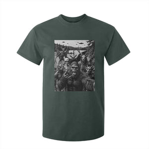 Funny Cryptid Creatures Selfie T Shirt For Kid Bigfoot Alien Cryptozoology Fantasy Mythical Monsters