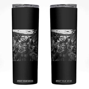 Funny Cryptid Creatures Selfie Skinny Tumbler Bigfoot Alien Cryptozoology Fantasy Mythical Monsters