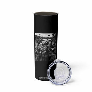 Funny Cryptid Creatures Selfie Skinny Tumbler Bigfoot Alien Cryptozoology Fantasy Mythical Monsters