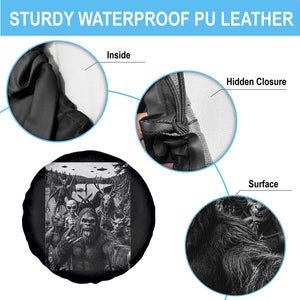 Funny Cryptid Creatures Selfie Spare Tire Cover Bigfoot Alien Cryptozoology Fantasy Mythical Monsters