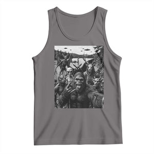 Funny Cryptid Creatures Selfie Tank Top Bigfoot Alien Cryptozoology Fantasy Mythical Monsters