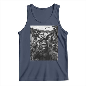 Funny Cryptid Creatures Selfie Tank Top Bigfoot Alien Cryptozoology Fantasy Mythical Monsters