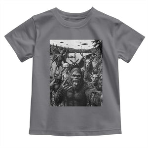 Funny Cryptid Creatures Selfie Toddler T Shirt Bigfoot Alien Cryptozoology Fantasy Mythical Monsters