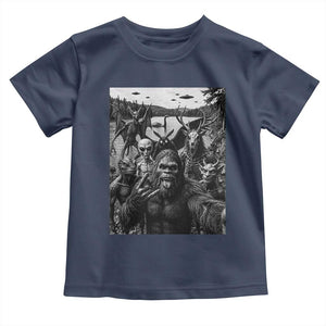 Funny Cryptid Creatures Selfie Toddler T Shirt Bigfoot Alien Cryptozoology Fantasy Mythical Monsters