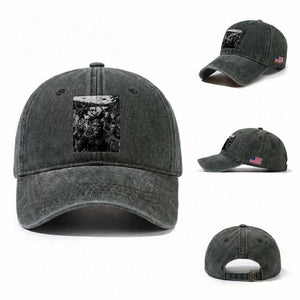 Funny Cryptid Creatures Selfie Washed Cotton Baseball Cap Bigfoot Alien Cryptozoology Fantasy Mythical Monsters