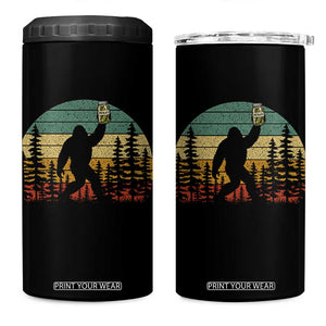 Funny Bigfoot Pickles Lover 4 in 1 Can Cooler Tumbler Retro Sasquatch Cucumber Food Lover