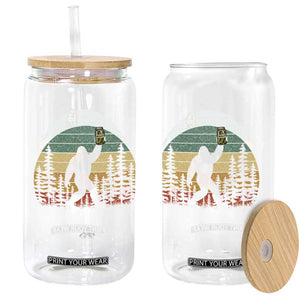 Funny Bigfoot Pickles Lover Glass Can Retro Sasquatch Cucumber Food Lover