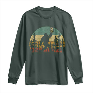 Funny Bigfoot Pickles Lover Long Sleeve Shirt Retro Sasquatch Cucumber Food Lover
