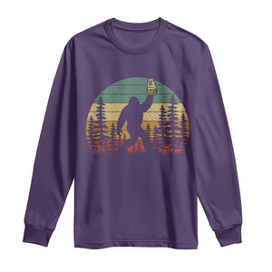 Funny Bigfoot Pickles Lover Long Sleeve Shirt Retro Sasquatch Cucumber Food Lover