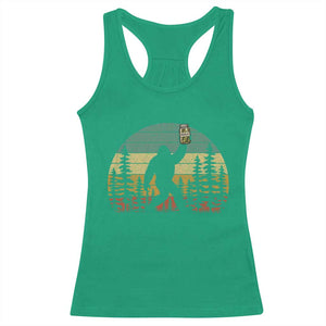 Funny Bigfoot Pickles Lover Racerback Tank Top Retro Sasquatch Cucumber Food Lover