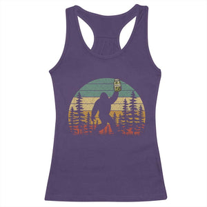 Funny Bigfoot Pickles Lover Racerback Tank Top Retro Sasquatch Cucumber Food Lover