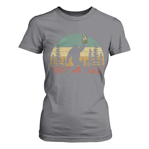 Funny Bigfoot Pickles Lover T Shirt For Women Retro Sasquatch Cucumber Food Lover
