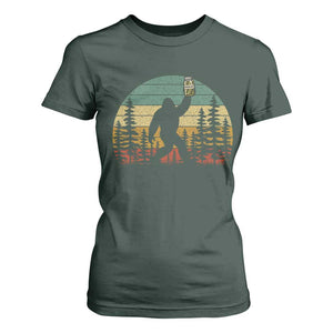 Funny Bigfoot Pickles Lover T Shirt For Women Retro Sasquatch Cucumber Food Lover