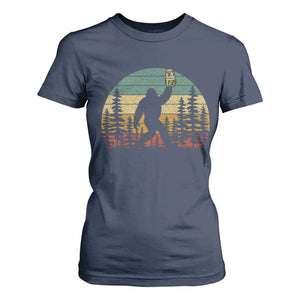 Funny Bigfoot Pickles Lover T Shirt For Women Retro Sasquatch Cucumber Food Lover