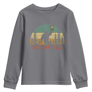 Funny Bigfoot Pickles Lover Youth Sweatshirt Retro Sasquatch Cucumber Food Lover
