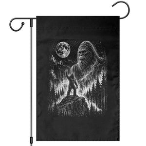 Bigfoot Howling at Moon Mystical Forest Garden Flag Funny Sasquatch Nature Lover