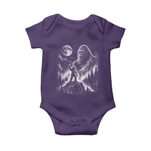 Bigfoot Howling at Moon Mystical Forest Baby Onesie Funny Sasquatch Nature Lover
