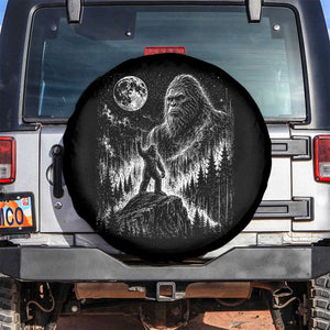 Bigfoot Howling at Moon Mystical Forest Spare Tire Cover Funny Sasquatch Nature Lover