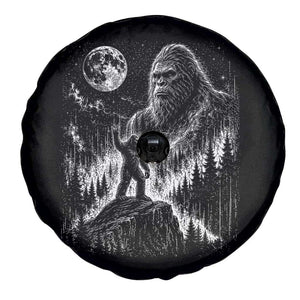Bigfoot Howling at Moon Mystical Forest Spare Tire Cover Funny Sasquatch Nature Lover